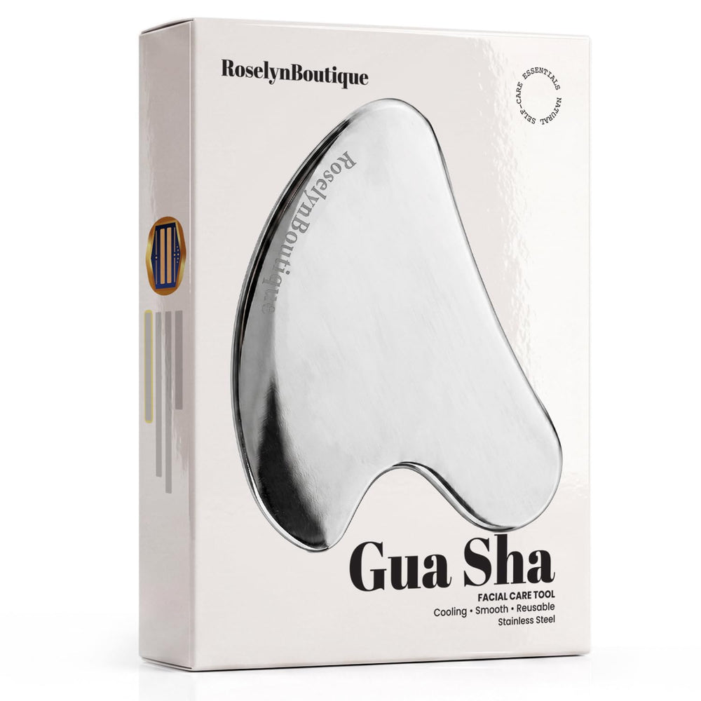 ROSELYNBOUTIQUE Gua Sha Facial Massager Tool Cooling Metal Face Sculpting Tool for Daily Skincare Routine, Durable & Easy to Clean