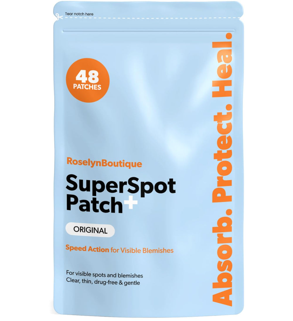 ROSELYNBOUTIQUE 48 Ct Hydrocolloid Pimple Patches for Face - Clear Blemish Spot Dots for Day or Night Use, 3 Sizes 8mm, 10mm &12mm - Vegan, Cruelty-Free, Korean Skin Care Inspired