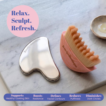 ROSELYNBOUTIQUE Gua Sha Facial Massager Tool Cooling Metal Face Sculpting Tool for Daily Skincare Routine, Durable & Easy to Clean