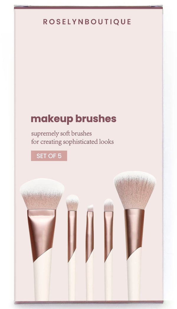 Makeup Brushes 5Pcs Makeup Brush Set Premium Synthetic Powder Foundation Contour Blush Concealer Eye Shadow Blending Liner Make Up Brush Kit