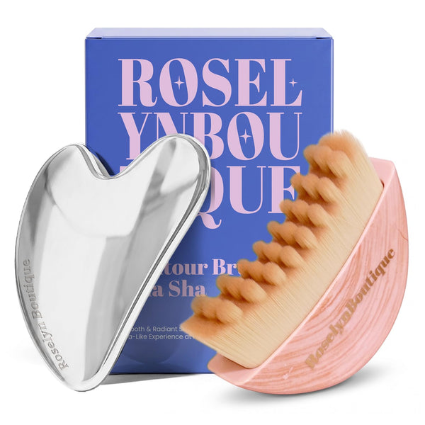 ROSELYNBOUTIQUE Gua Sha Facial Massager Tool Cooling Metal Face Sculpting Tool for Daily Skincare Routine, Durable & Easy to Clean