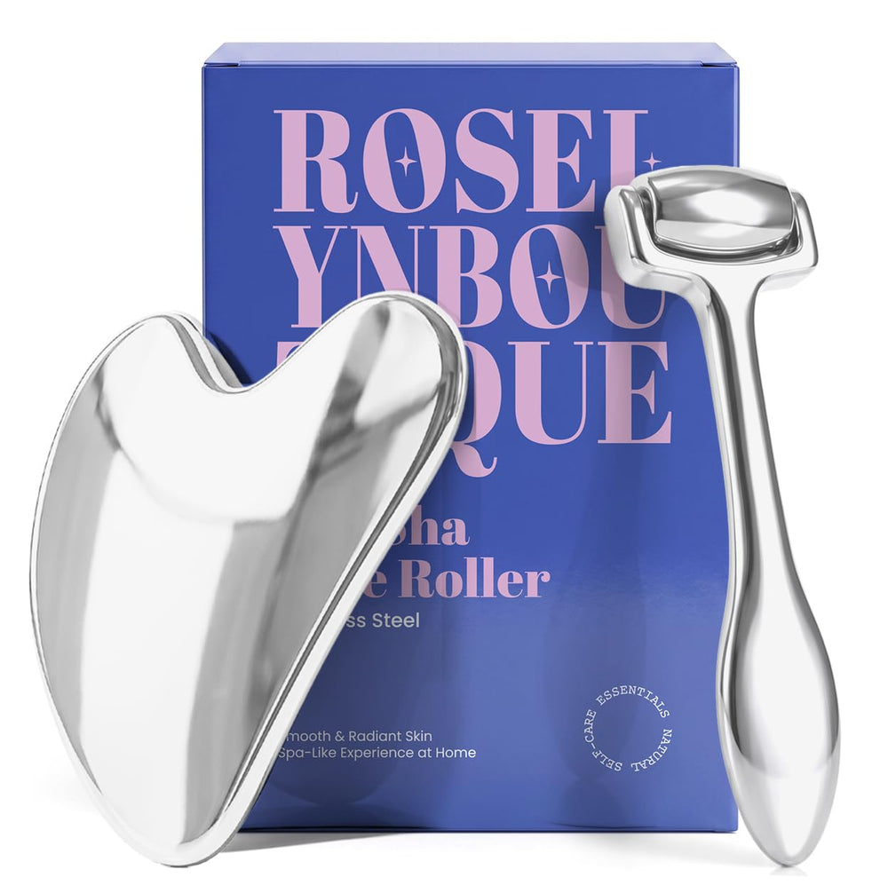 ROSELYNBOUTIQUE Gua Sha Facial Massager Tool Cooling Metal Face Sculpting Tool for Daily Skincare Routine, Durable & Easy to Clean
