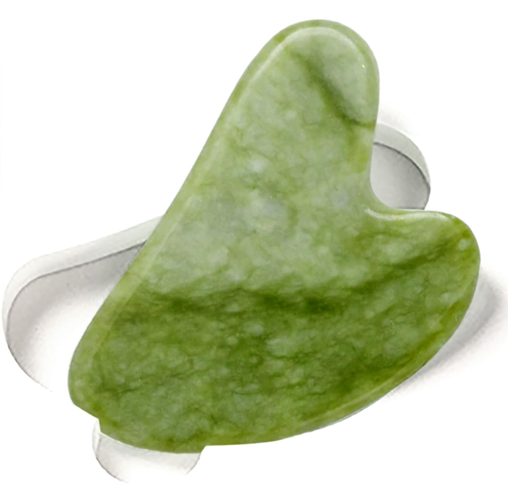 ROSELYNBOUTIQUE Healing Crystal Gua Sha Facial Tools - Guasha Tool for Face Massager Self Care Gifts for Men Women (Jade Green)