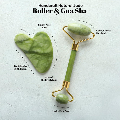 ROSELYNBOUTIQUE Gua Sha Facial Tools & Face Roller Original Face Massager for Puffiness Wrinkless Skin Care Routine - Self Care Gift for Men Women