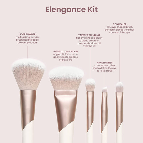 Makeup Brushes 5Pcs Makeup Brush Set Premium Synthetic Powder Foundation Contour Blush Concealer Eye Shadow Blending Liner Make Up Brush Kit